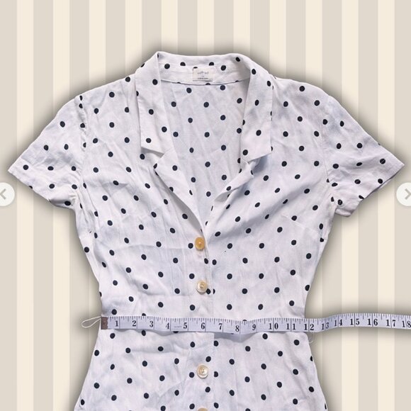Second Hand Wilfred White + black polka dot button-up dress - Size: XSmall - Picture 6 of 7